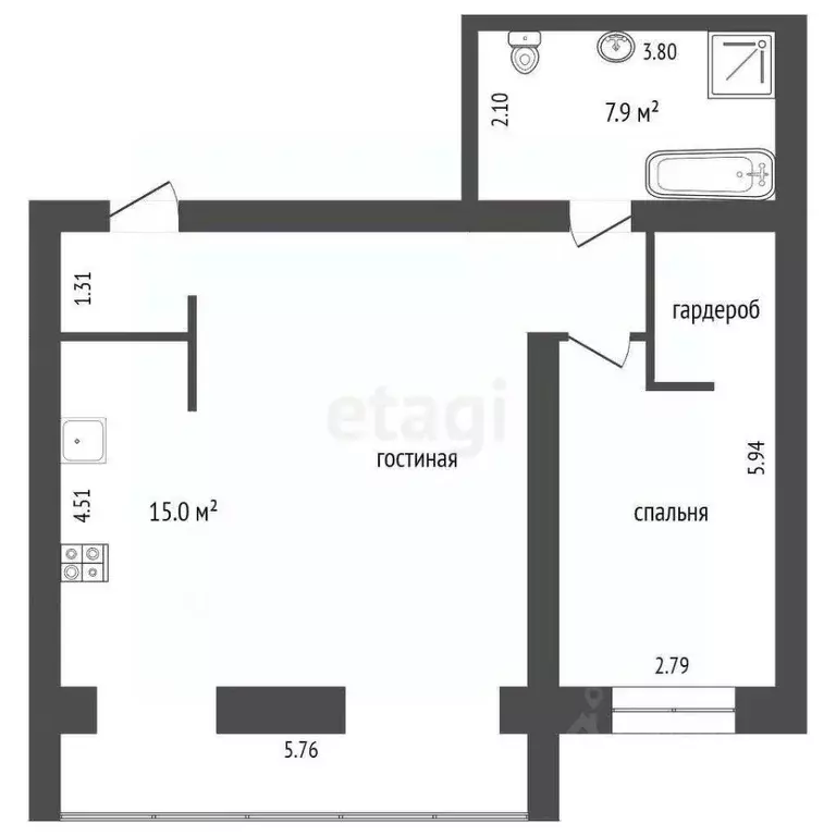 2-к кв. Самарская область, Самара просека 5-я, 131 (65.0 м) - Фото 2