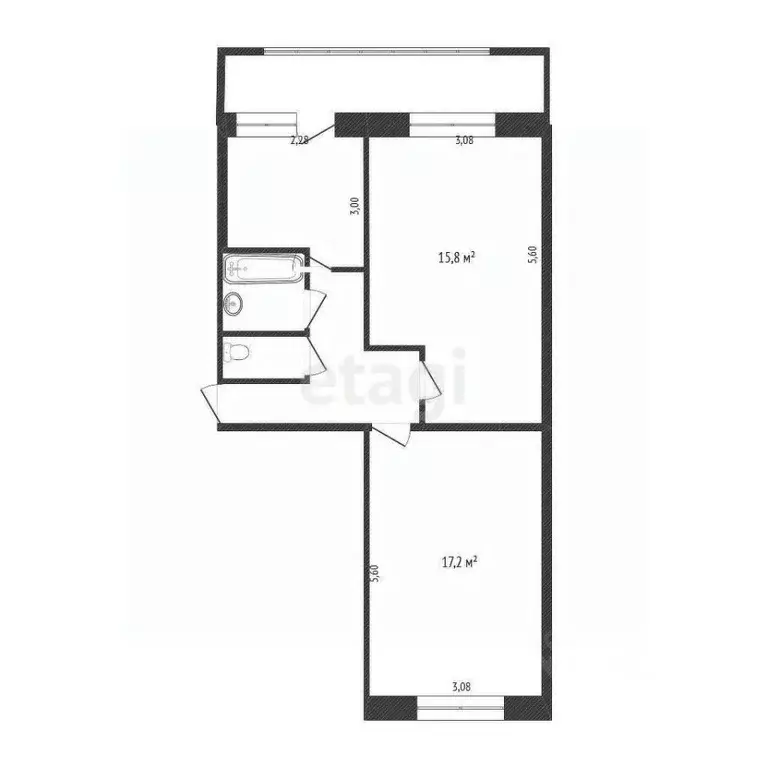 2-к кв. Белгородская область, Белгород ул. Квасова (57.1 м) - Фото 2