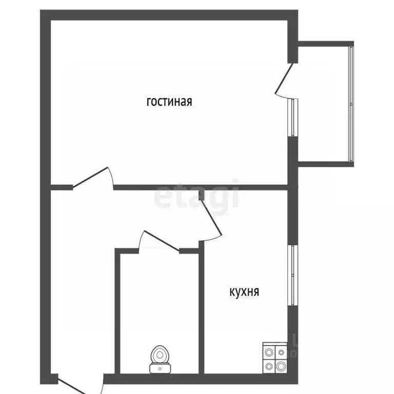 1-к кв. Челябинская область, Троицк пос. Троицкая ГРЭС, 10-й кв-л, 3 ... - Фото 1