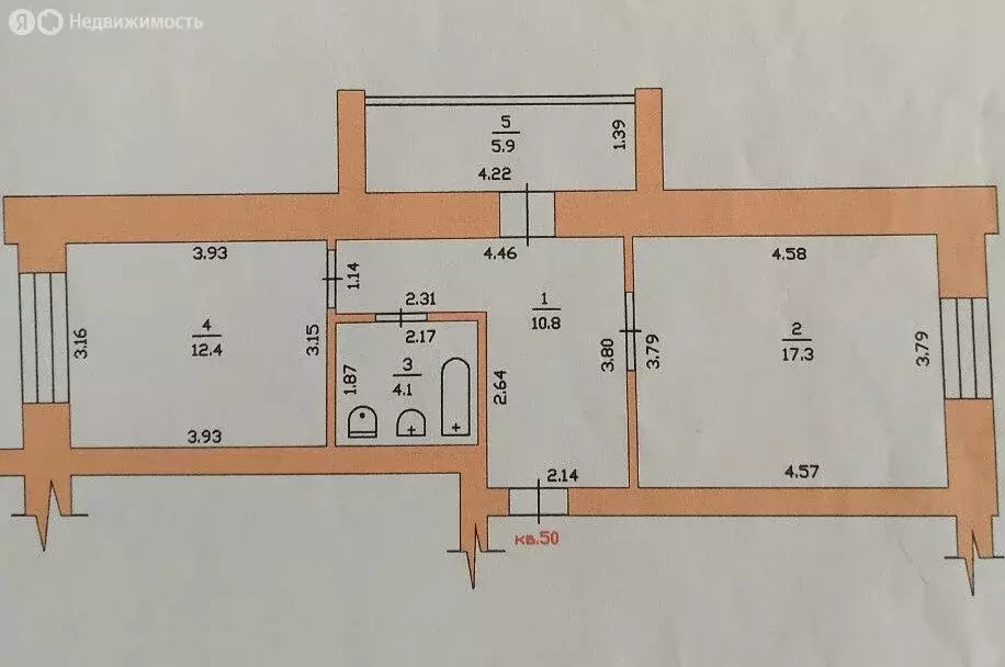 1-комнатная квартира: Тамбов, улица Володарского, 4 (44.6 м) - Фото 1