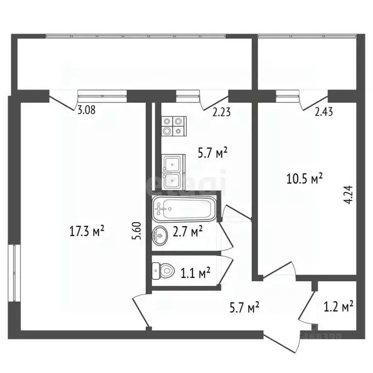 2-к кв. Крым, Ялта ул. Кривошты, 16 (55.0 м) - Фото 2