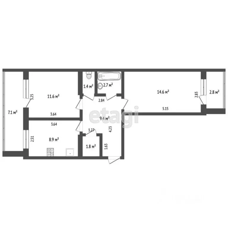 2-к кв. Тюменская область, Тюмень ул. Лесопарковая, 13А (49.5 м) - Фото 0