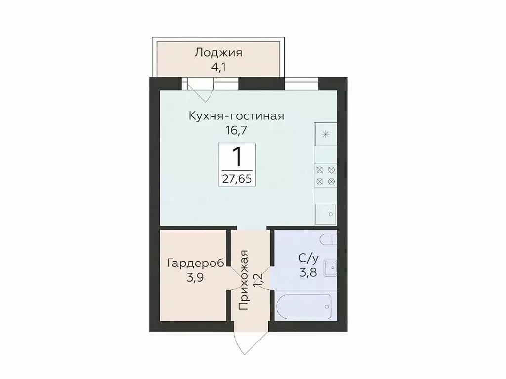 Квартира-студия: Самара, улица Победы, 14А (27.65 м) - Фото 0