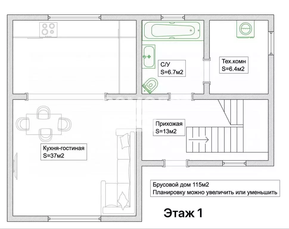 Дом в Кожевниковский район, село Киреевск (115 м) - Фото 2
