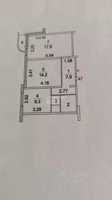 2-к кв. Московская область, Люберцы Комсомольский просп., 10/1 (54.0 ... - Фото 2