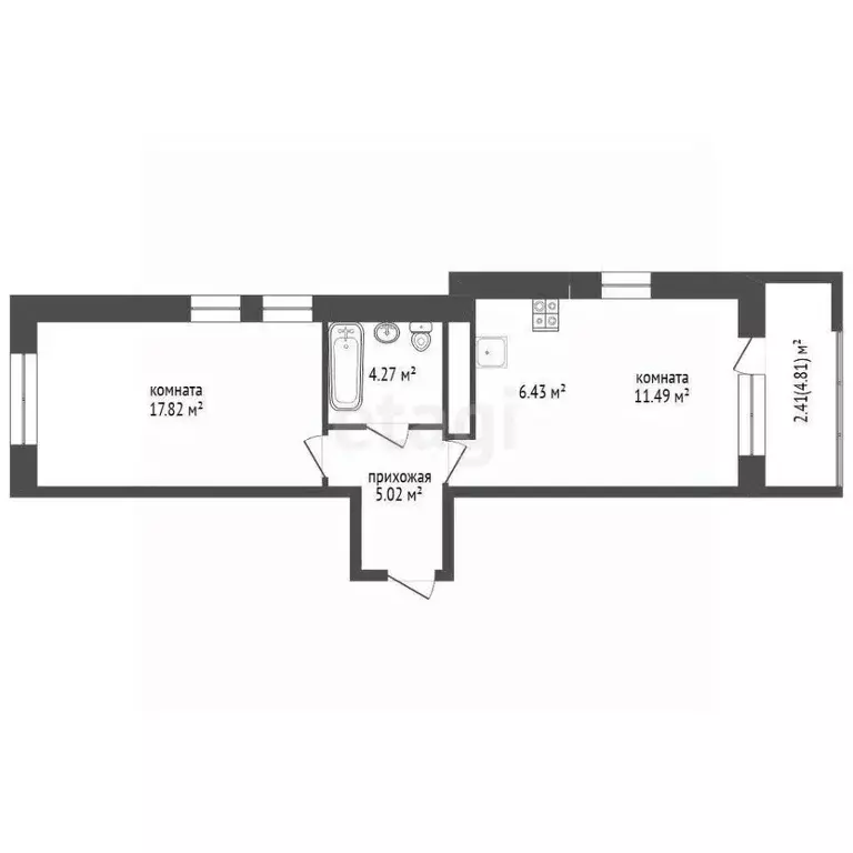 2-к кв. Удмуртия, Ижевск Воткинское ш., 61А (49.84 м) - Фото 2