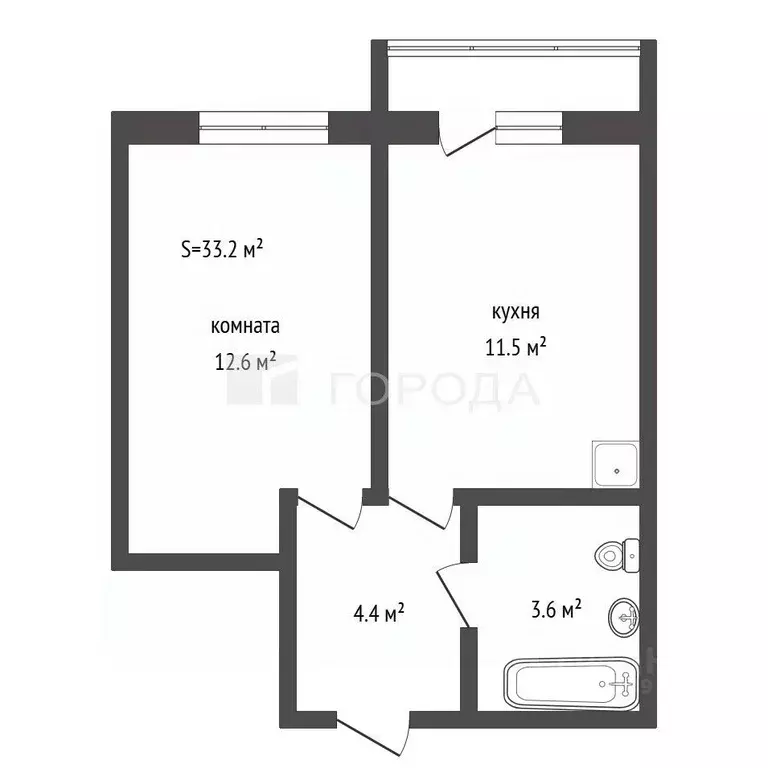 1-к кв. Алтайский край, Барнаул ул. Папанинцев, 145 (33.2 м) - Фото 2