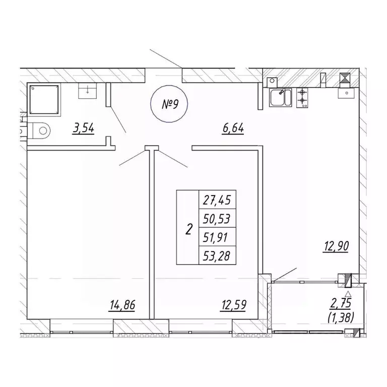 2-к кв. Калининградская область, Зеленоградск  (53.28 м) - Фото 1