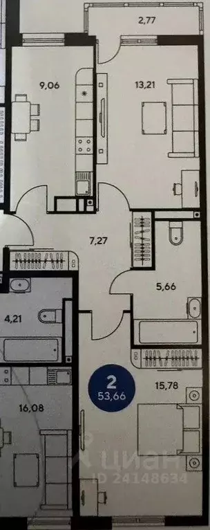 2-к кв. Ростовская область, Ростов-на-Дону ул. Нансена, 109/2 (55.0 м) - Фото 2