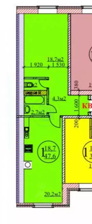 1-к кв. Ставропольский край, Ессентуки ул. Иглина, 20 (49.0 м) - Фото 1