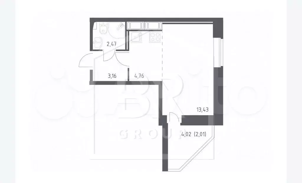 Квартира-студия, 25,2 м, 23/25 эт. - Фото 0
