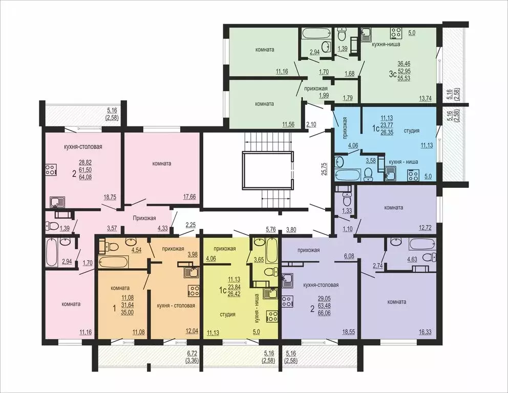 2-комнатная квартира: посёлок Западный, улица Дружбы, 6 (55.53 м) - Фото 2
