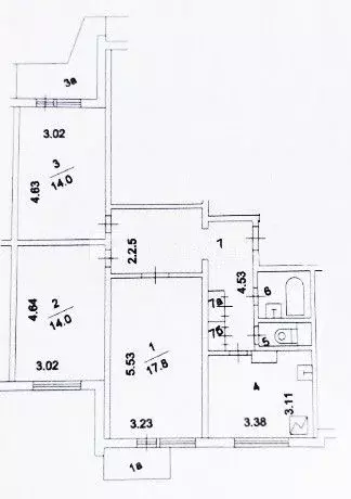 3-к кв. Москва Осенний бул., 5К2 (74.3 м) - Фото 1