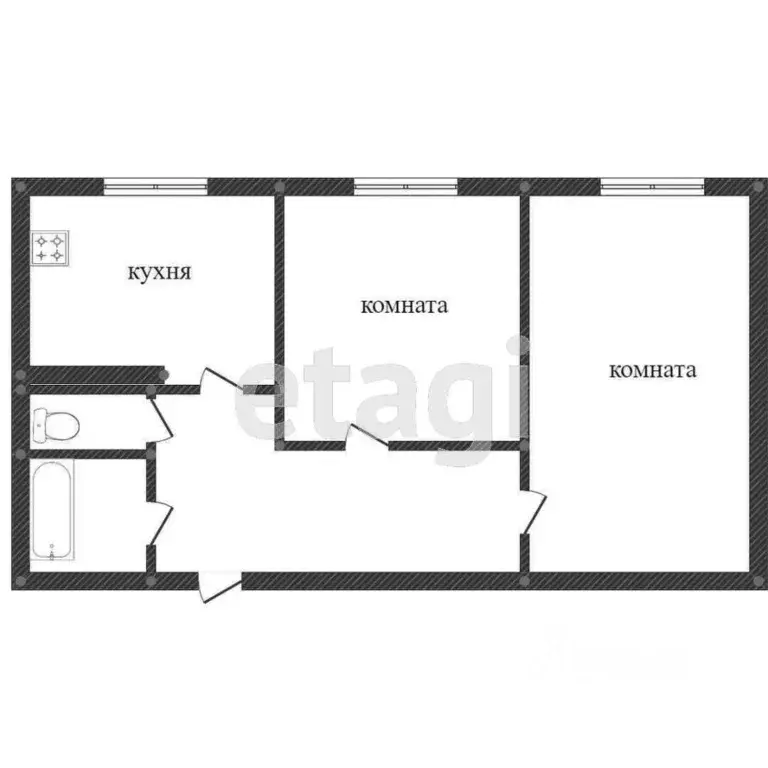 2-к кв. Ханты-Мансийский АО, Сургут ул. Нефтяников, 4/1 (45.6 м) - Фото 1