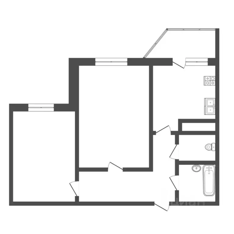 2-к кв. Тюменская область, Тюмень ул. Обдорская, 5 (50.8 м) - Фото 1