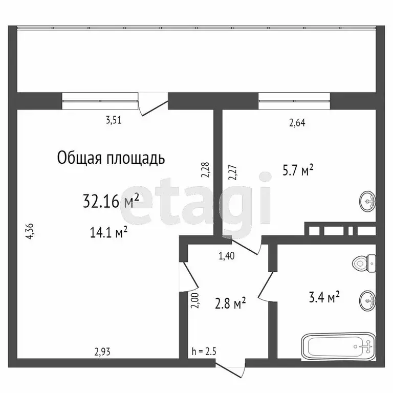 1-комнатная квартира: Томск, микрорайон Солнечный, улица Бирюкова, 15 ... - Фото 0