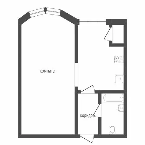 1-комнатная квартира: Белгород, Кирпичная улица, 65Б (47 м) - Фото 1