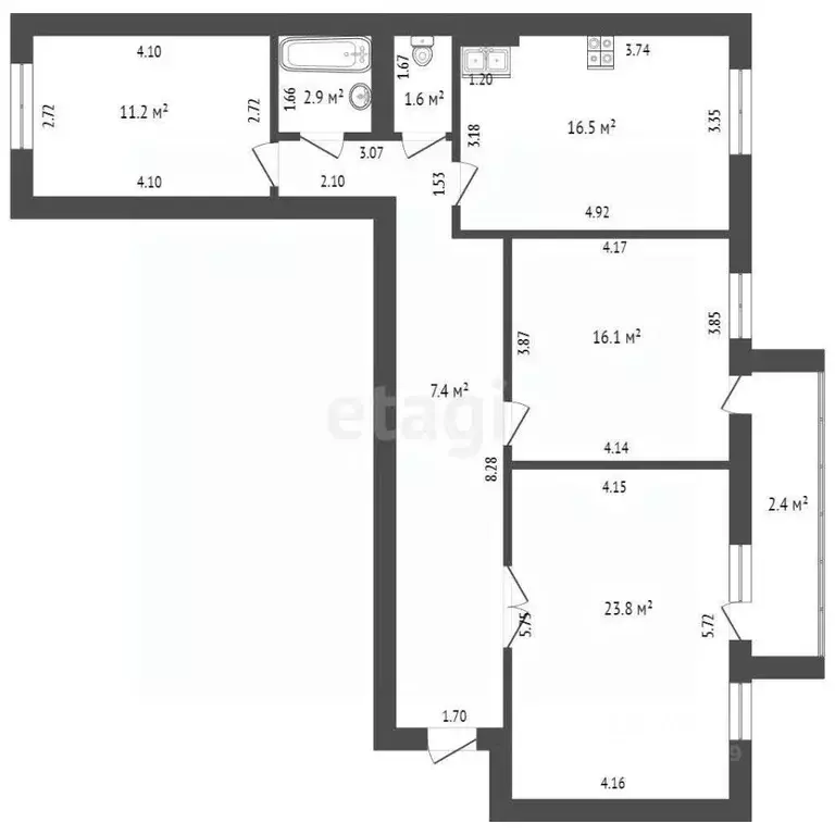 3-к кв. Мордовия, Саранск Республиканская ул., 39А (92.0 м) - Фото 1