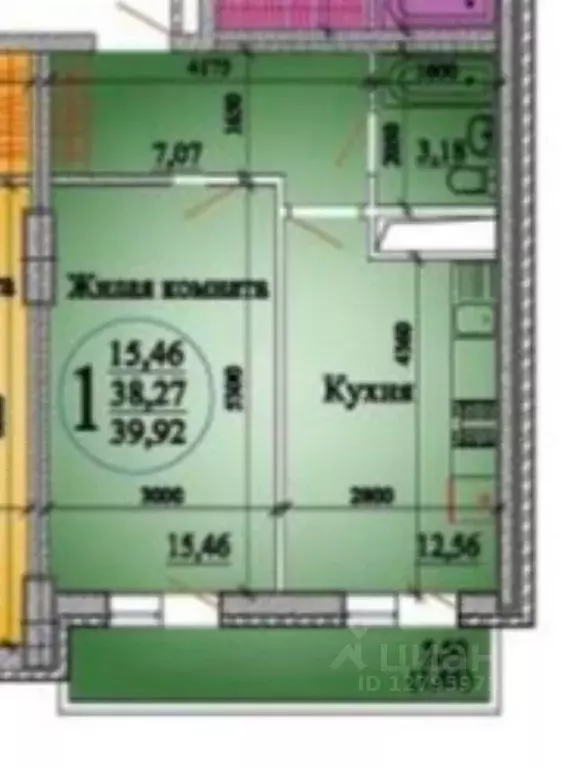 1-к кв. Краснодарский край, Краснодар Московская ул., 131к3 (38.5 м) - Фото 1