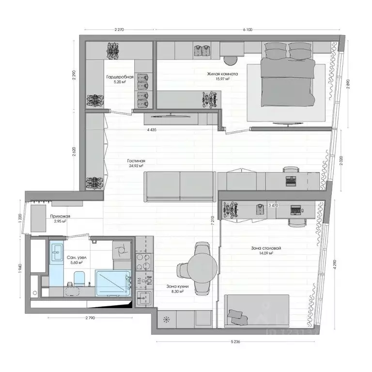 3-к кв. Приморский край, Владивосток ул. Нейбута (77.38 м) - Фото 1