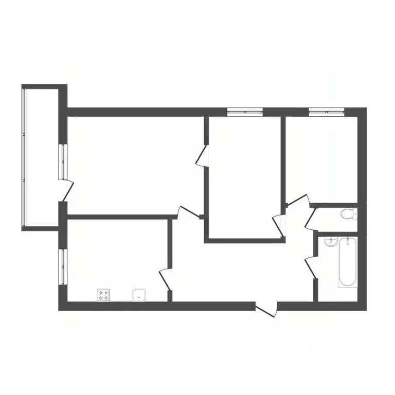 3-к кв. Тюменская область, Тюмень ул. Ватутина, 19 (61.0 м) - Фото 1
