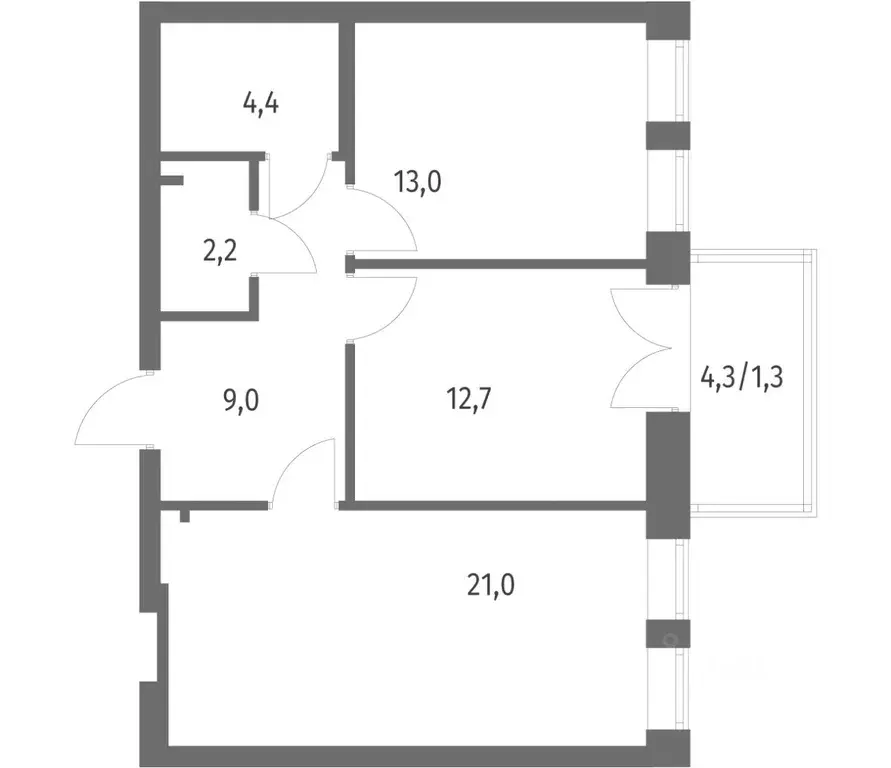 2-к кв. Ленинградская область, Ломоносовский район, Аннинское ... - Фото 1