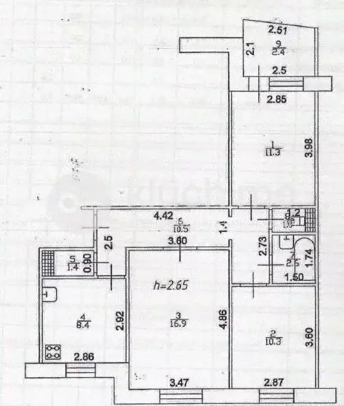 3-к кв. Татарстан, Казань Минская ул., 18 (62.4 м) - Фото 2