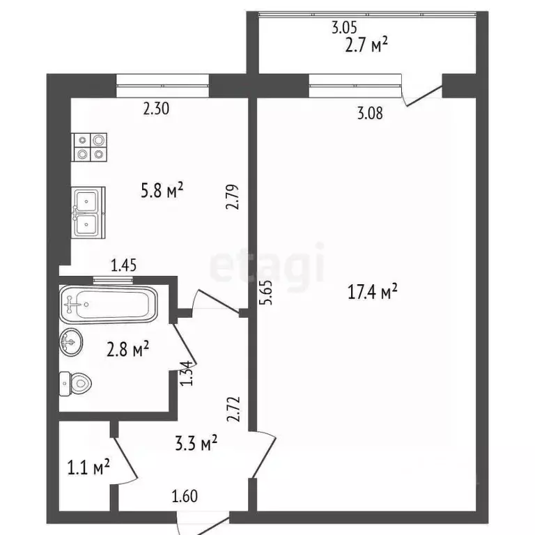 1-к кв. Ростовская область, Ростов-на-Дону Западный мкр, просп. ... - Фото 1