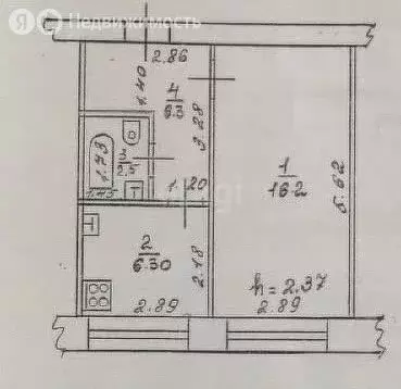 1-комнатная квартира: село Осиново, Комсомольская улица, 4 (31.3 м) - Фото 0