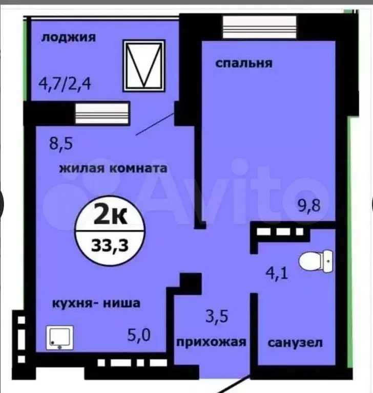 1-к. квартира, 33,3 м, 12/19 эт. - Фото 0