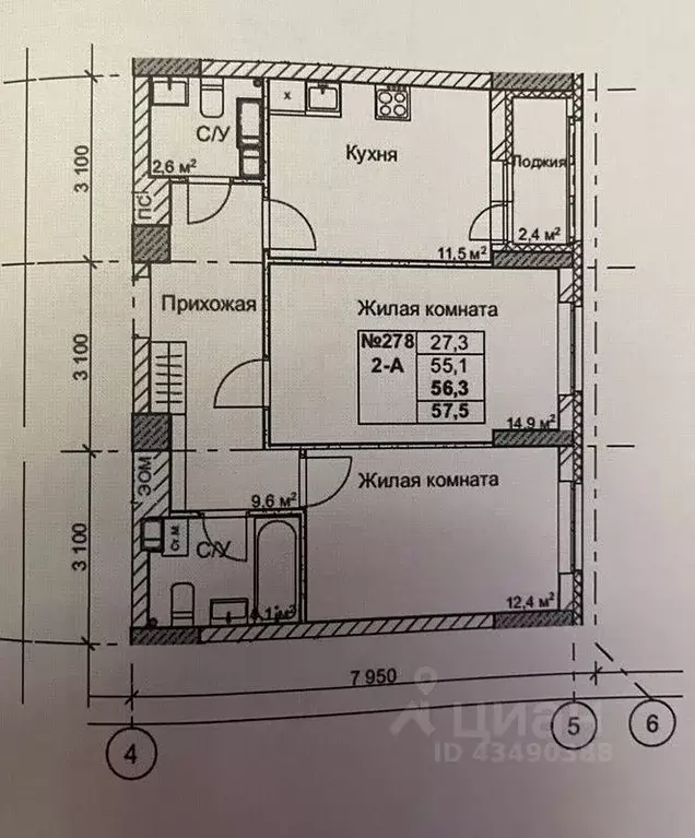 2-к кв. Нижегородская область, Нижний Новгород 1-я Оранжерейная ул., ... - Фото 1