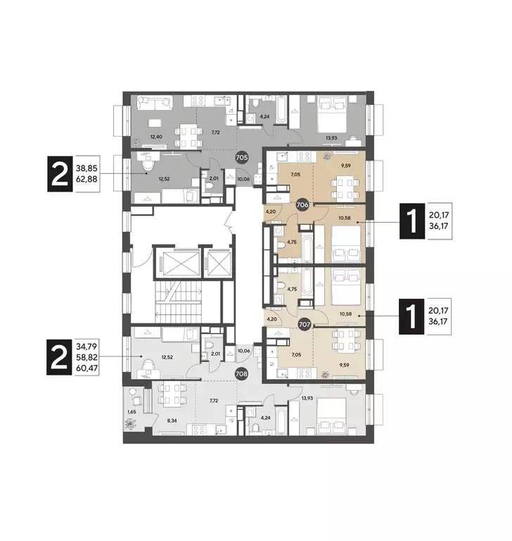 2-к кв. Московская область, Пушкино Публицист жилой комплекс (62.88 м) - Фото 2