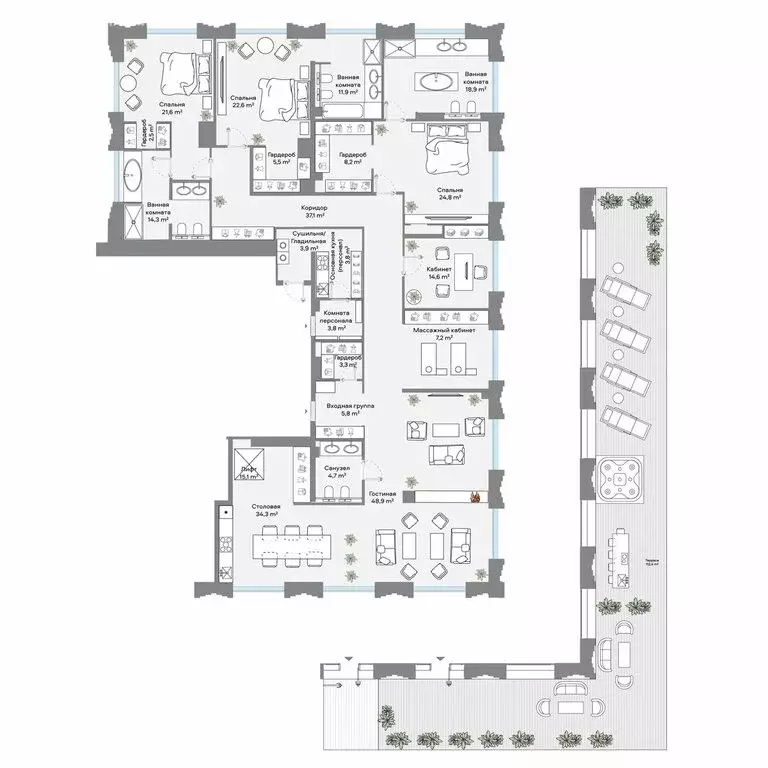 6-комнатная квартира: Москва, Ленинский проспект, 2 (336 м) - Фото 1