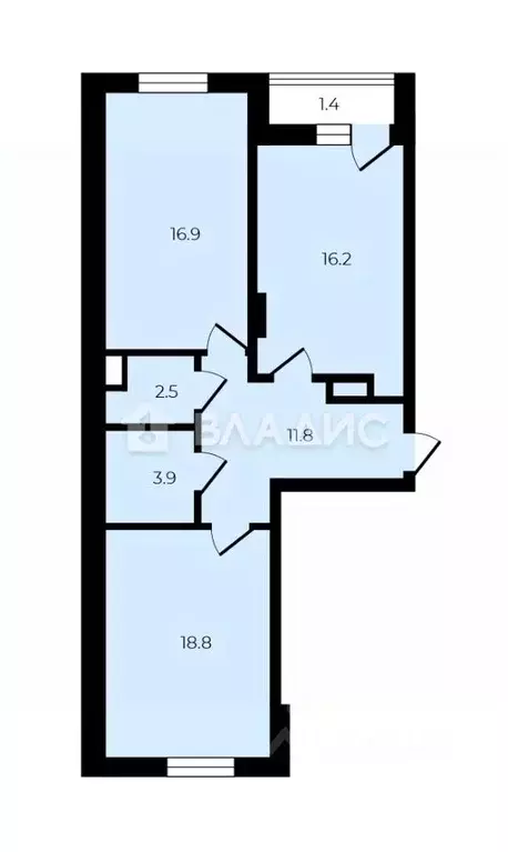 2-к кв. Московская область, Котельники ул. Сосновая, 1к2 (71.5 м) - Фото 2
