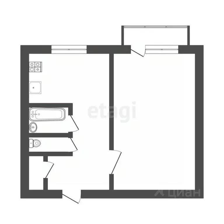 1-к кв. Смоленская область, Смоленск ул. Марины Расковой, 4к1 (33.0 м) - Фото 1