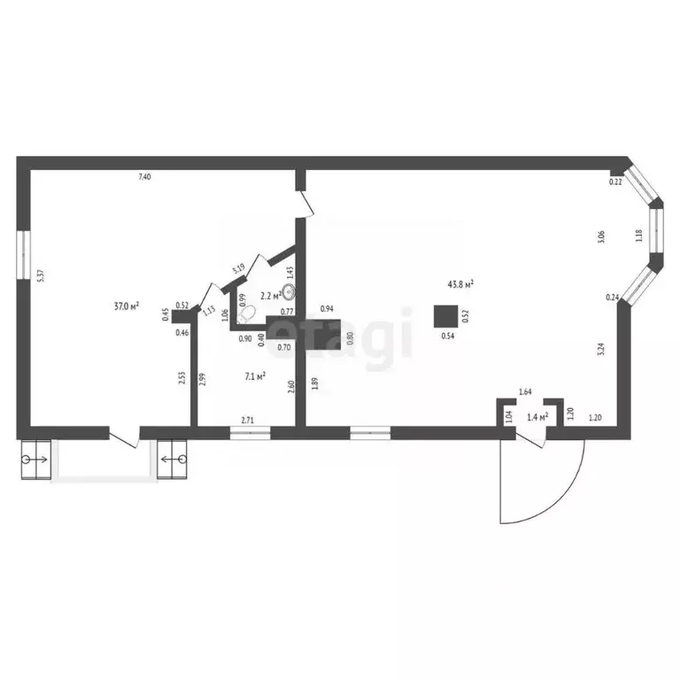 Торговая площадь в Челябинская область, Коркино ул. Цвиллинга, 20 (96 ... - Фото 2
