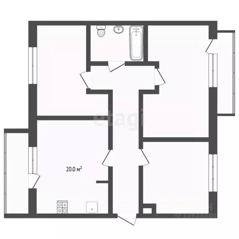 3-к кв. Тюменская область, Тюмень Солнечный проезд, 22 (81.5 м) - Фото 2