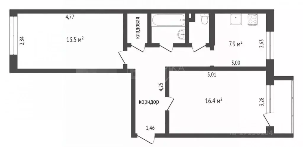 2-к кв. Тюменская область, Тюмень Ткацкий проезд, 18 (49.0 м) - Фото 1