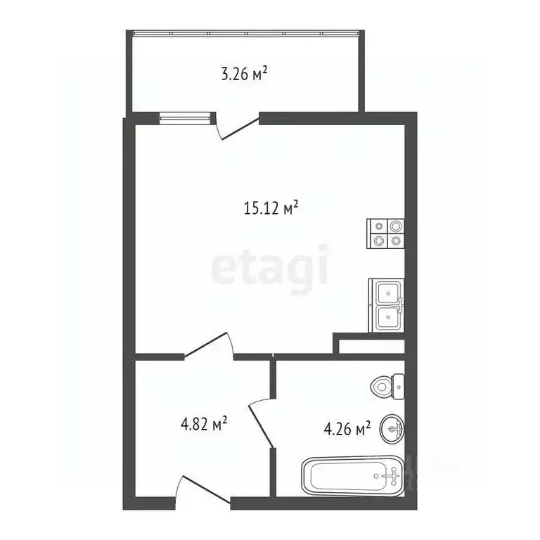Студия Санкт-Петербург просп. Авиаконструкторов, 54 (24.0 м) - Фото 2