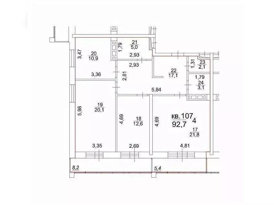3-к кв. Томская область, Томск тракт Московский, 107 (92.7 м) - Фото 1