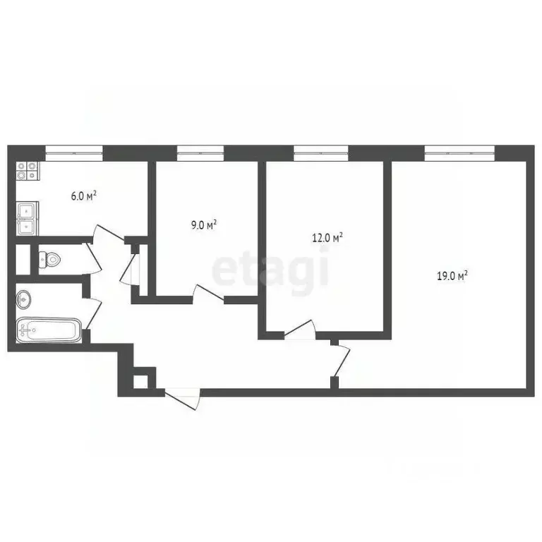 3-к кв. Москва Даниловская наб., 4к2 (58.0 м) - Фото 1