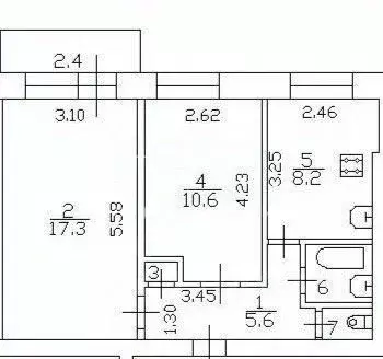 2-к кв. Санкт-Петербург просп. Большевиков, 25 (45.2 м) - Фото 2
