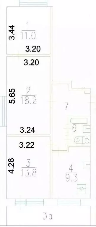 3-к кв. Москва ул. Молостовых, 9К1 (62.8 м) - Фото 2