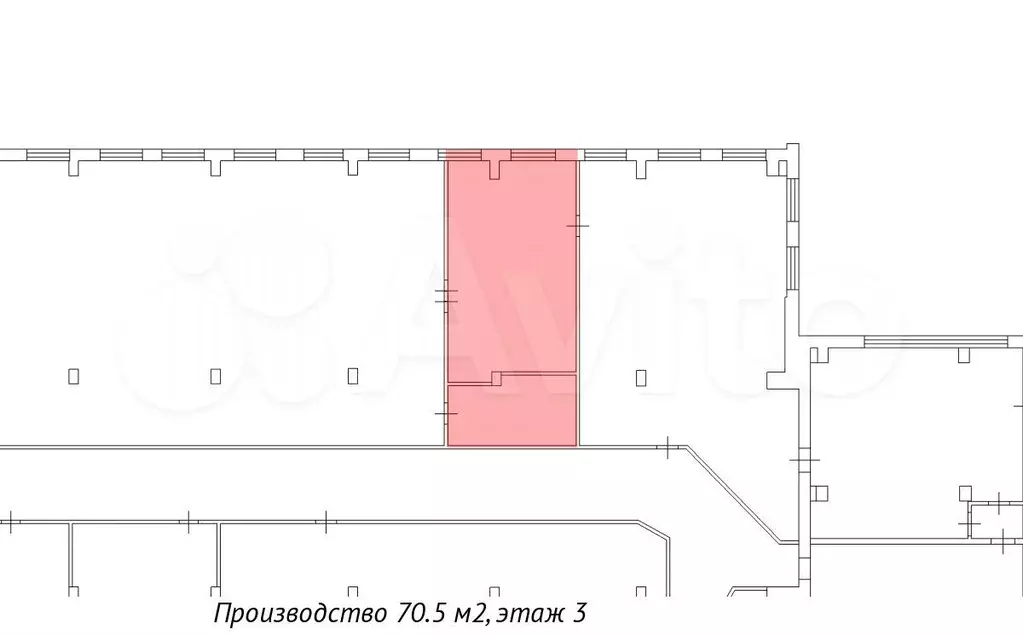 70.6 м под мастерскую, 3 этаж, потолок 3.20-3.30 м - Фото 0