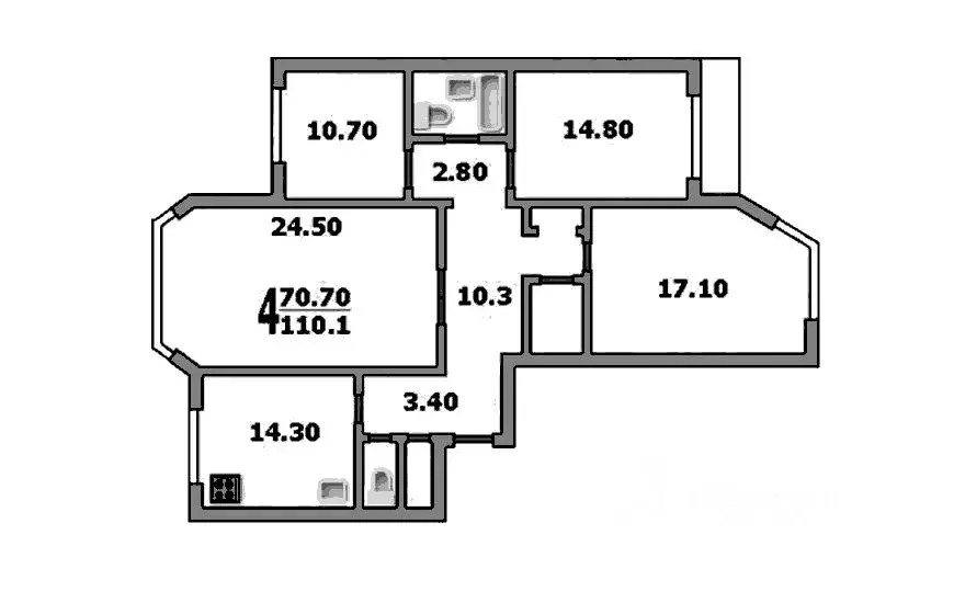 4-к кв. Москва ул. Барышиха, 13 (110.0 м) - Фото 2