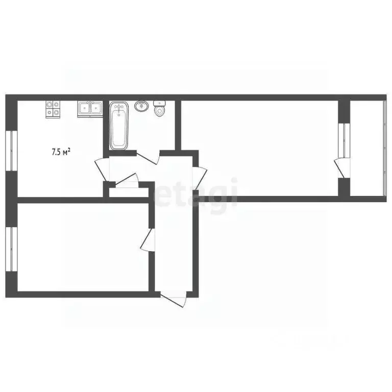 2-к кв. Кемеровская область, Юрга ул. Мира, 11А (48.8 м) - Фото 2