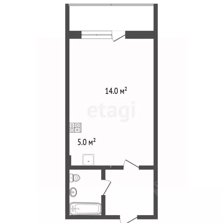 Студия Ханты-Мансийский АО, Сургут Пролетарский просп., 35 (24.0 м) - Фото 1