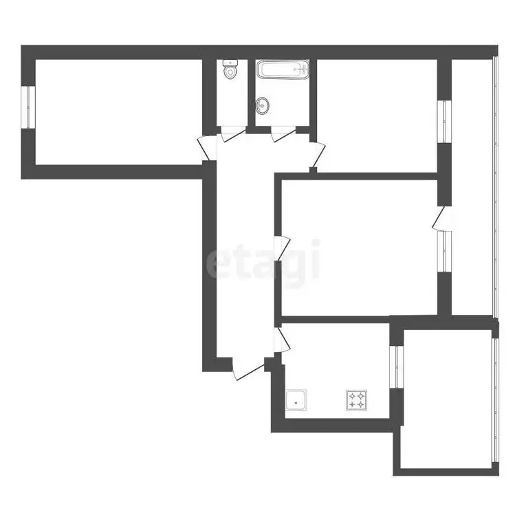 3-комнатная квартира: Тюмень, Шаимский проезд, 14 (59.4 м) - Фото 2