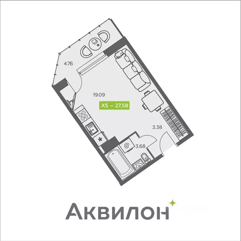 Студия Архангельская область, Архангельск ул. Валявкина, 38к3 (27.58 ... - Фото 1