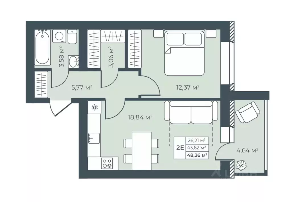 2-к кв. Воронежская область, Павловск ул. Свободы, 29 (48.26 м) - Фото 1
